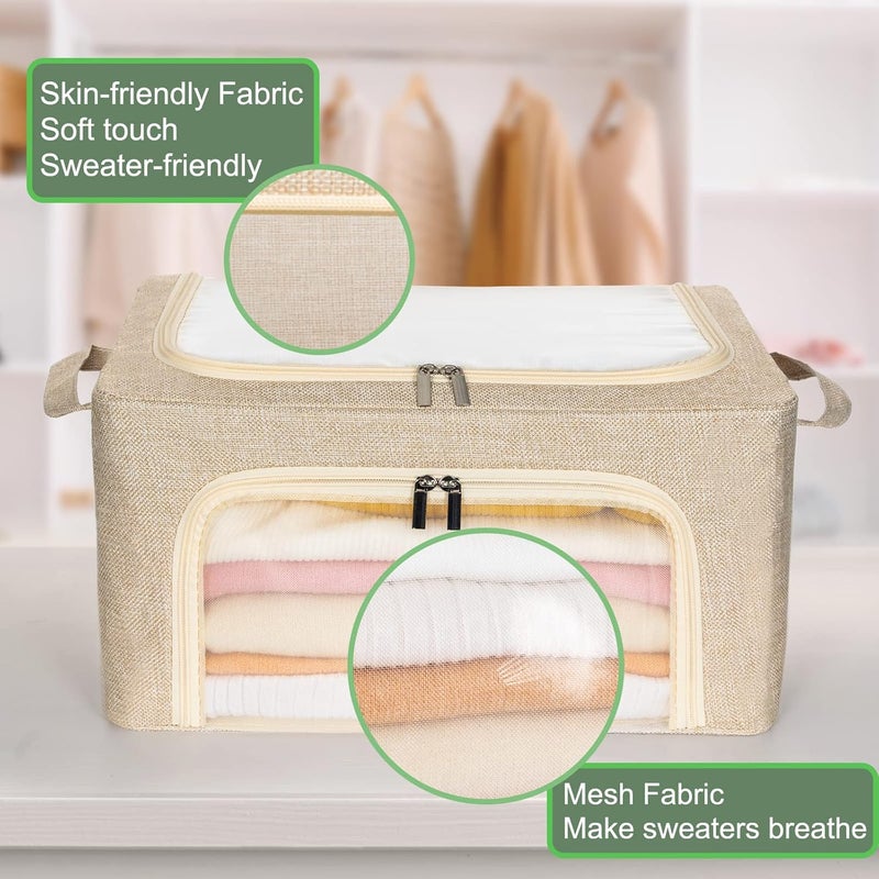 ifeolo 22L Cashmere Sweater Storage Bag And Natural Cedar Ball | BREATHABLE Cashmere Protection Pouch Friendly For Merino Wool/Knit Sweater Storage for Closet Shelf Stackable Knitwear Wool Clothes Organizer - Image 5